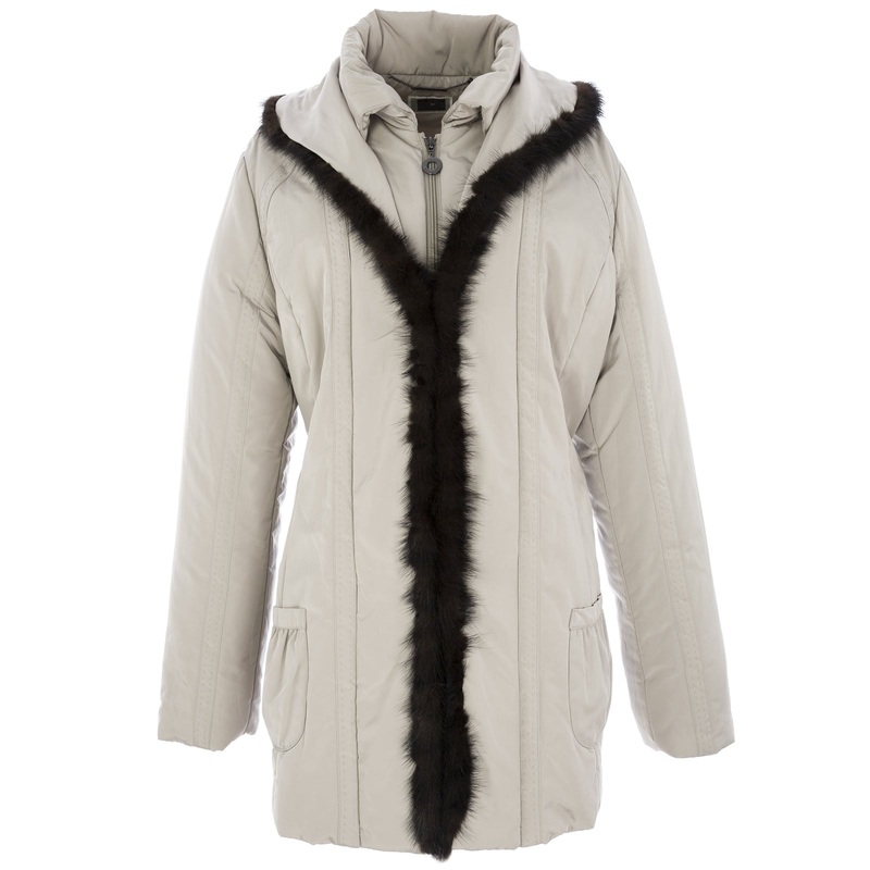 Perte by Krizia Fur Line Parka 14 Champagne