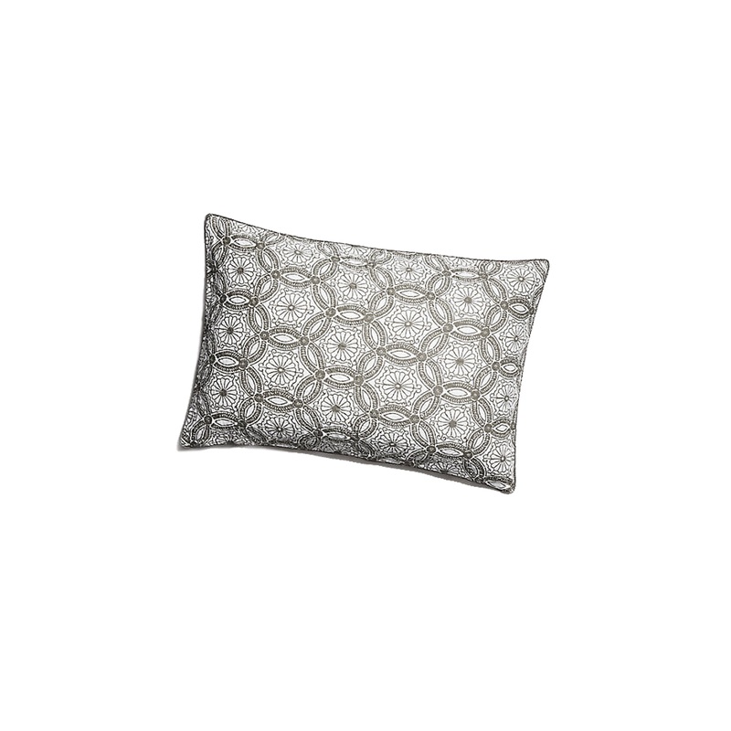 ROBERTA ROLLER RABBIT Grey Paterre Quilted Sham Set in Fitted Standard $145 NEW Fitted Standard Grey