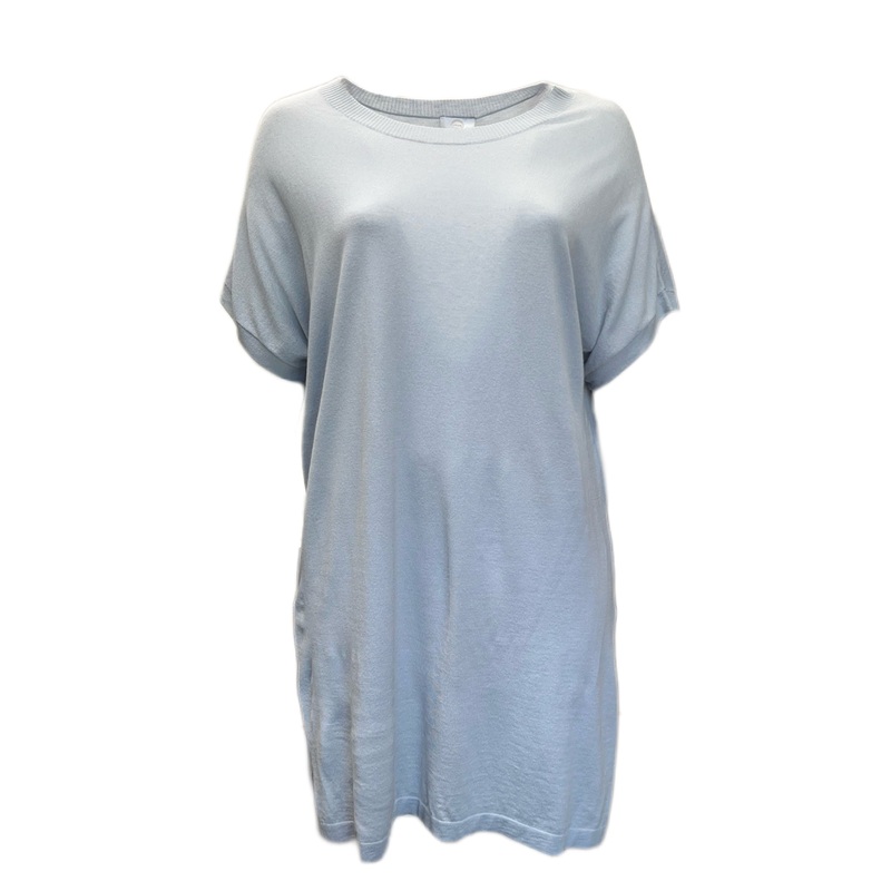 MARINA RINALDI Women’s Ski Blue Abbraaci Tunic Sweater $495 NWT Medium Ski Blue