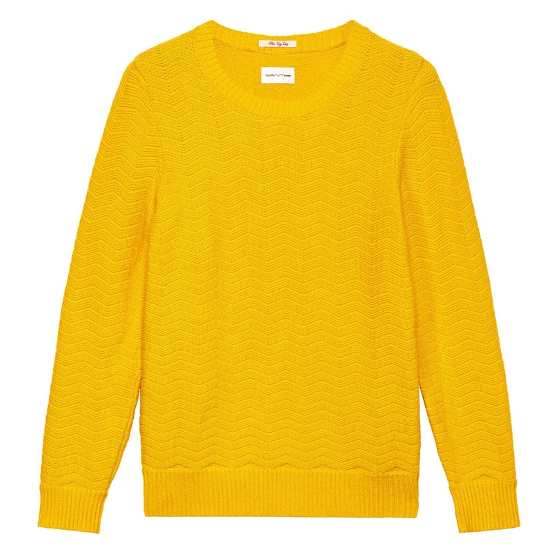 GANT RUGGER Women’s Mango Zig Zag Sweater 488814 Size Large Large Mango