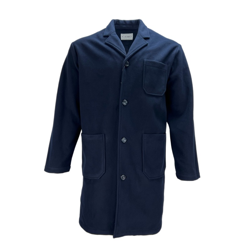 CAMO Men’s Technical Pile Navy Button Closure Collared Neck Coat Sz L NWT L blue