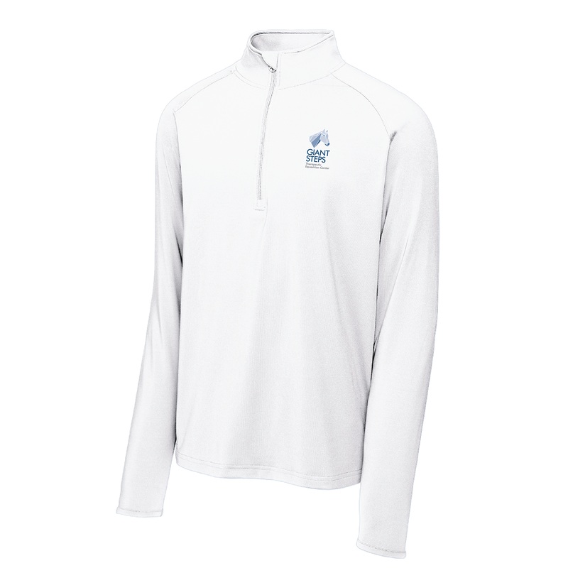 Giant Steps Men’s Sport-Tek Sport-Wick Stretch 1/4 Zip Pullover XS White