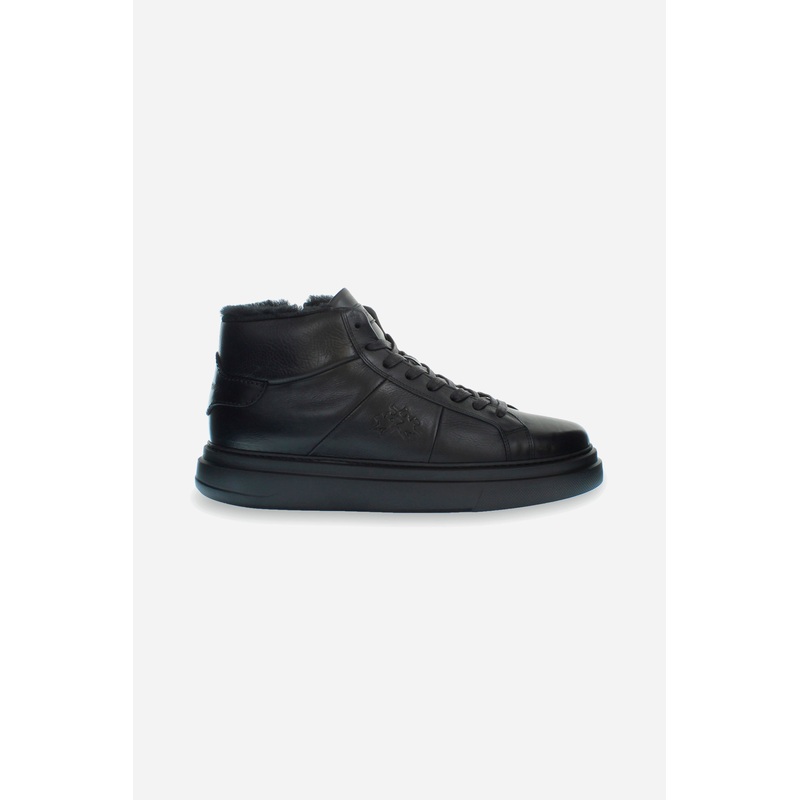 Hoher Herren-Sneaker aus Leder BLACK 39