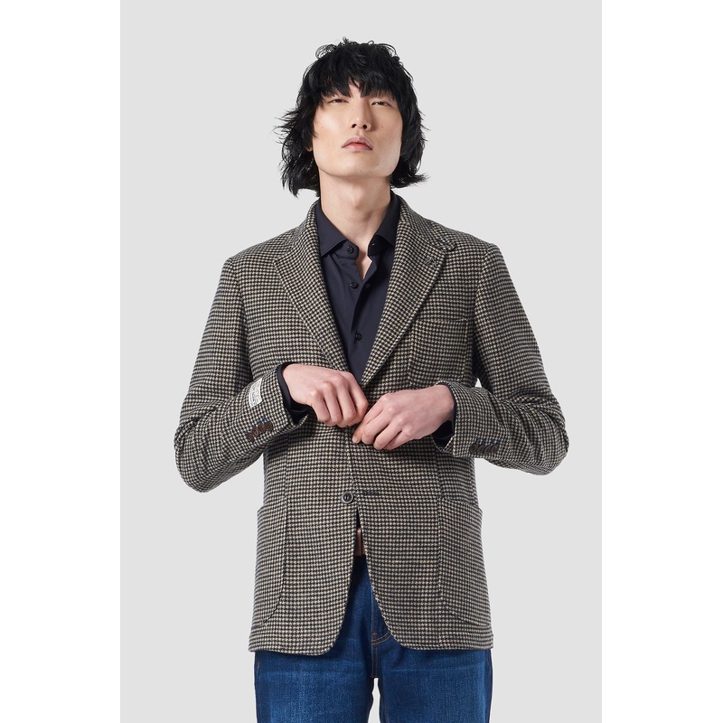 Blazer aus Wollmix Off White/Navy 46