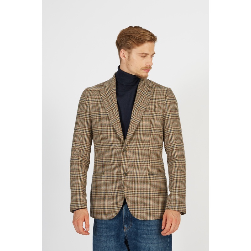Einreihige Jacke Blue Ribbon aus Woll-Mix mit zwei Regular-Fit-Knpfen Tidal Foam/Navy 48