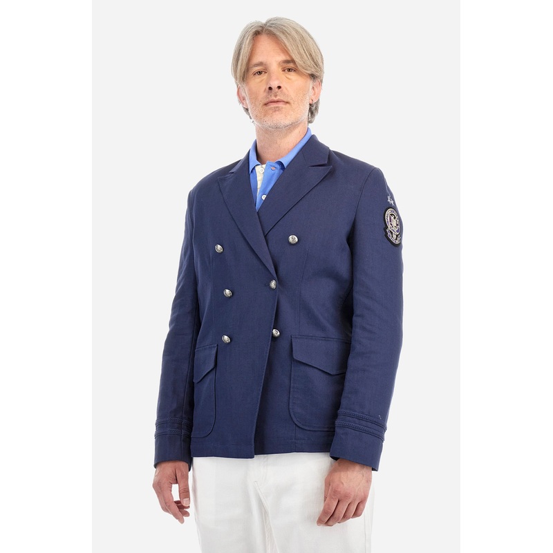 Blazer aus Baumwolle und Leinen, Regular Fit – Arnoux Navy 46