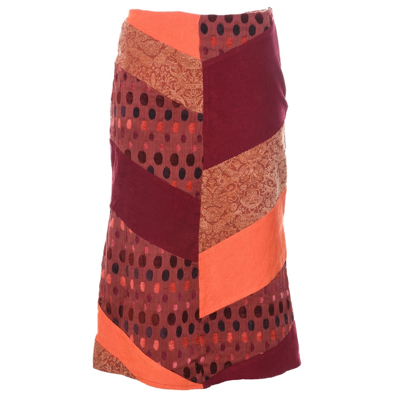 Y2K Patchwork Midi Skirt – S