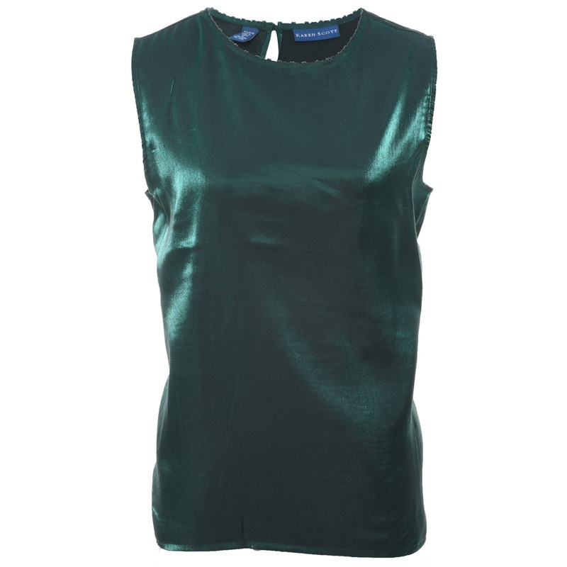 Karen Scott Dark Green Top – L