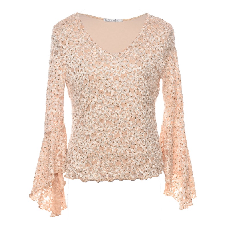 Lace Light Brown Evening Top – M