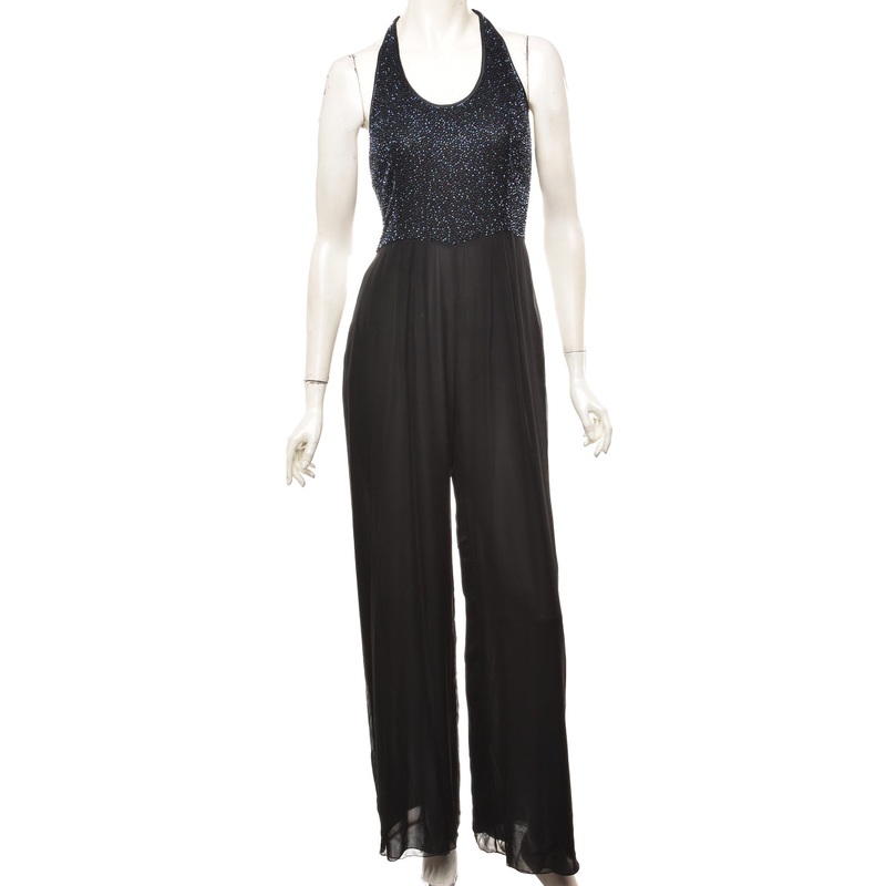 Beaded Silk Jumpsuit – M