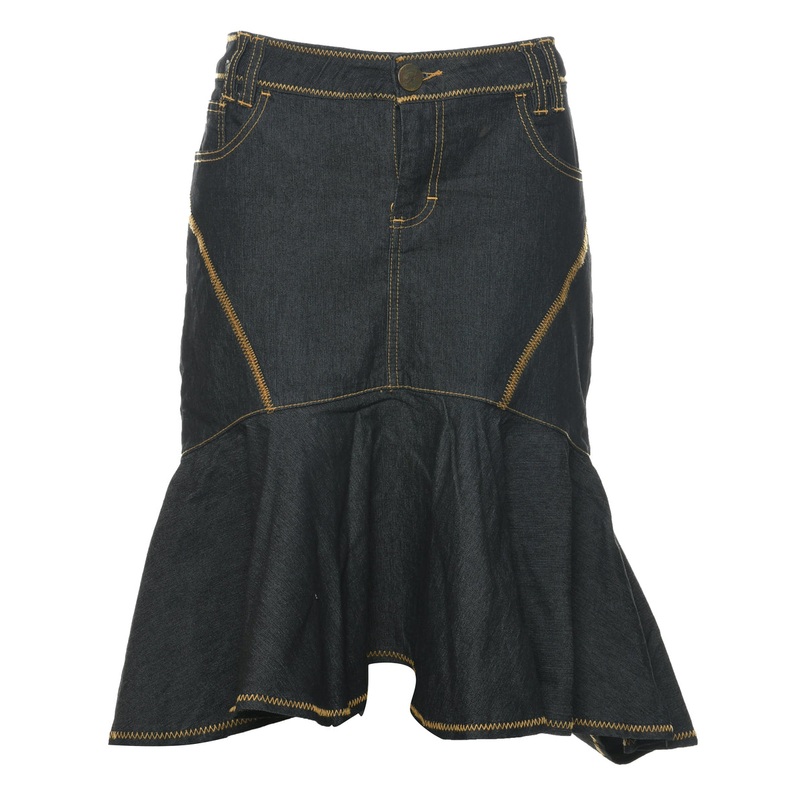 Black Denim Skirt – L