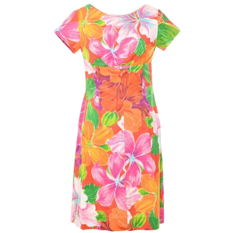 1970s Floral Print Dress – S