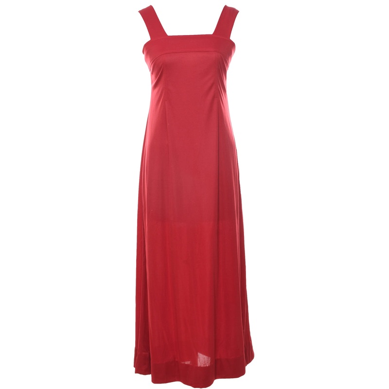 1970s Maroon Maxi Dress – XS