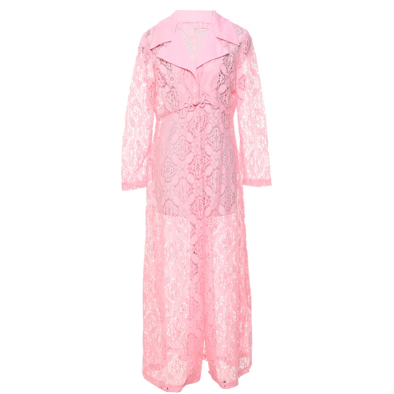 1970s Pale Pink Maxi Dress – L