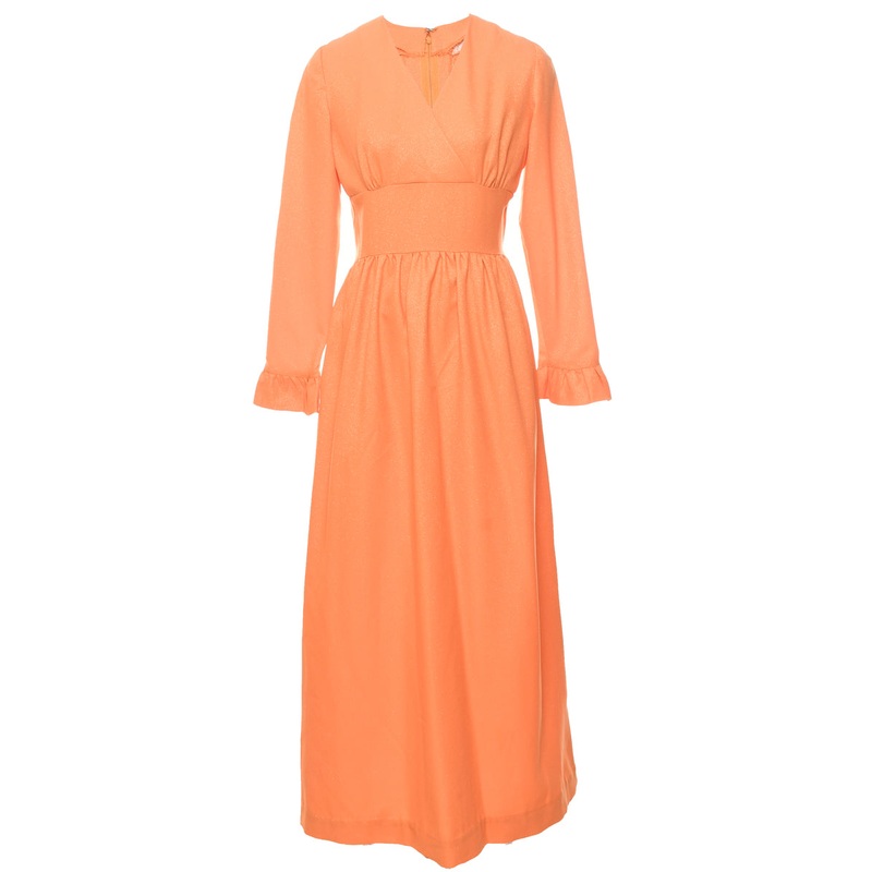 1970s Orange Maxi Dress – S