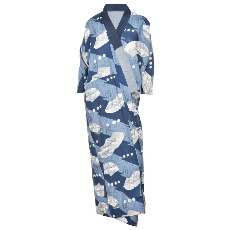 Scenic Print Full Length Kimono – L