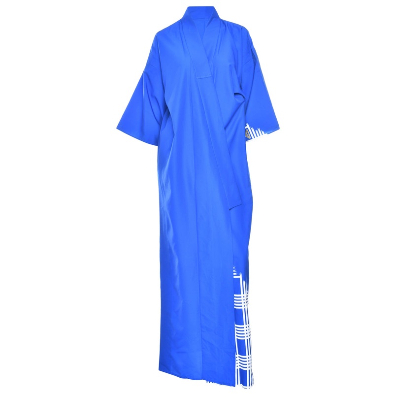 Printed Blue Full Length Kimono – L