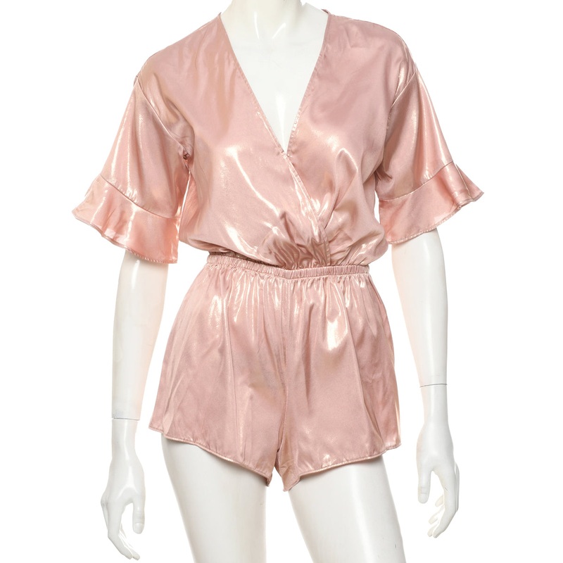 Shiny Peach Playsuit – M