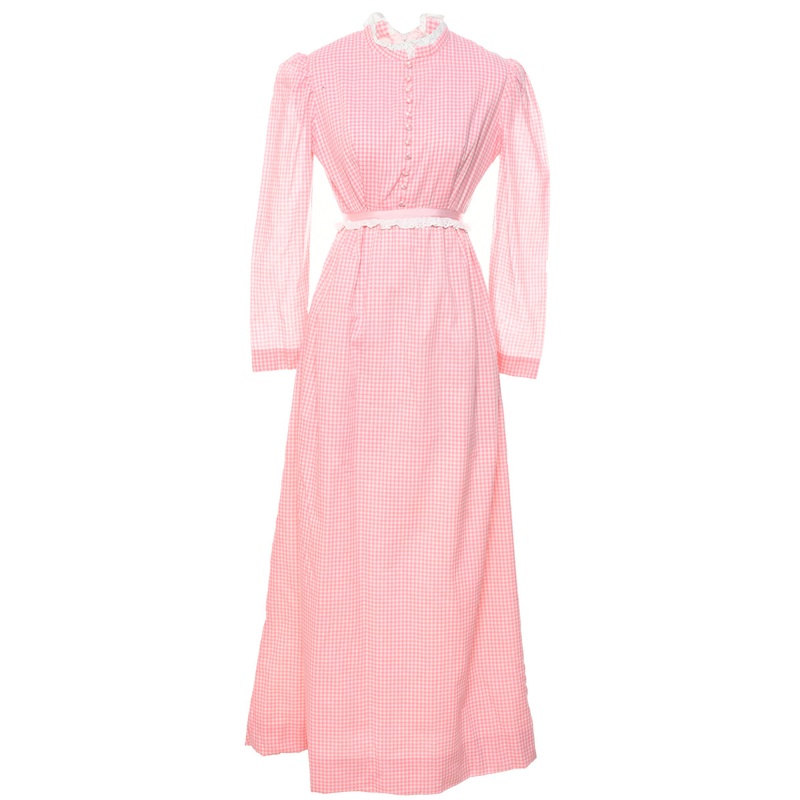 1970s Gingham Maxi Dress – M