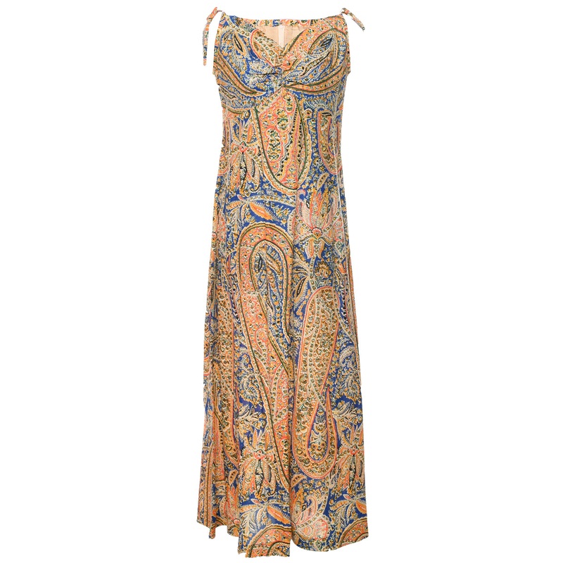1970s Paisley Print Maxi Dress – M
