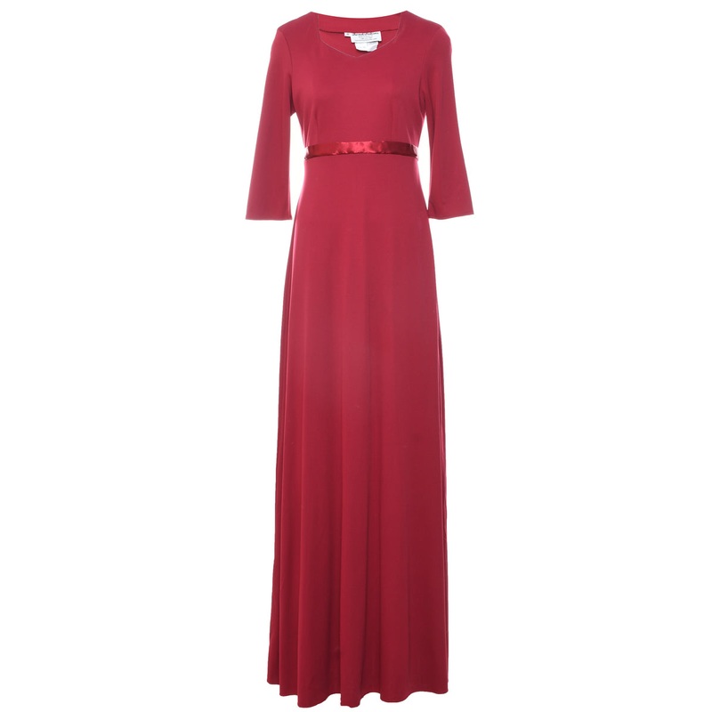 1970s Plum Maxi Dress – M