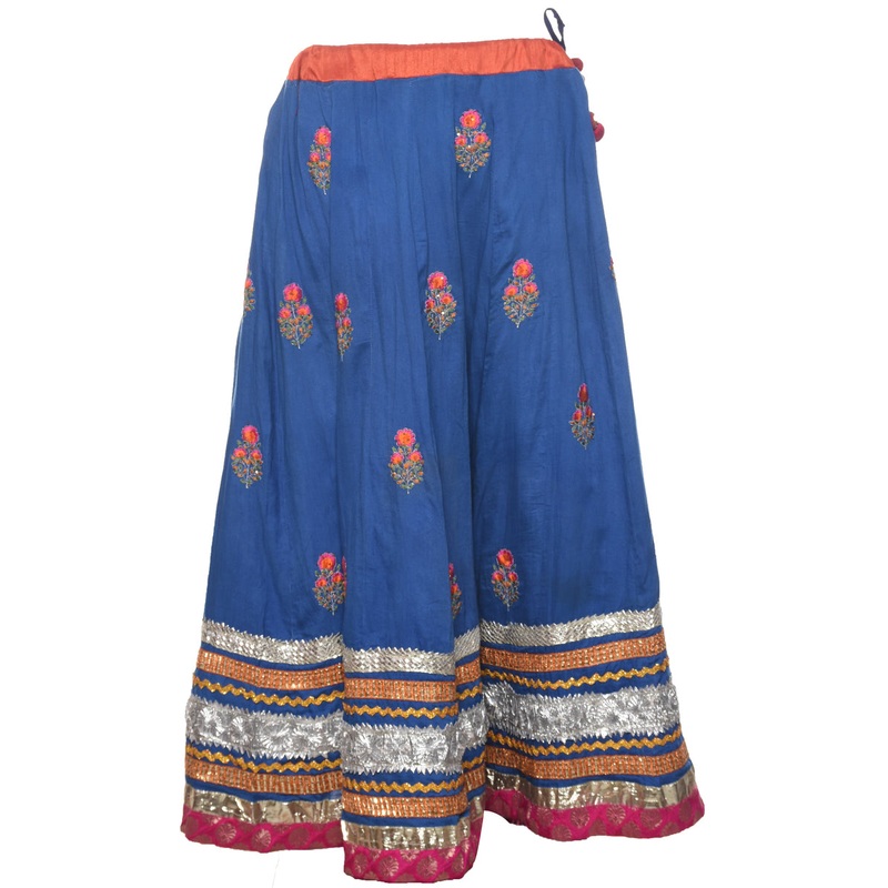 Blue Midi Skirt – L