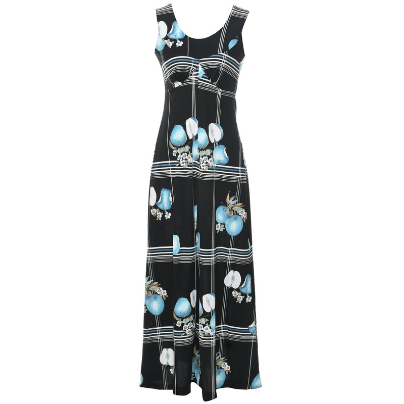 1970s Floral Pattern Dress – S