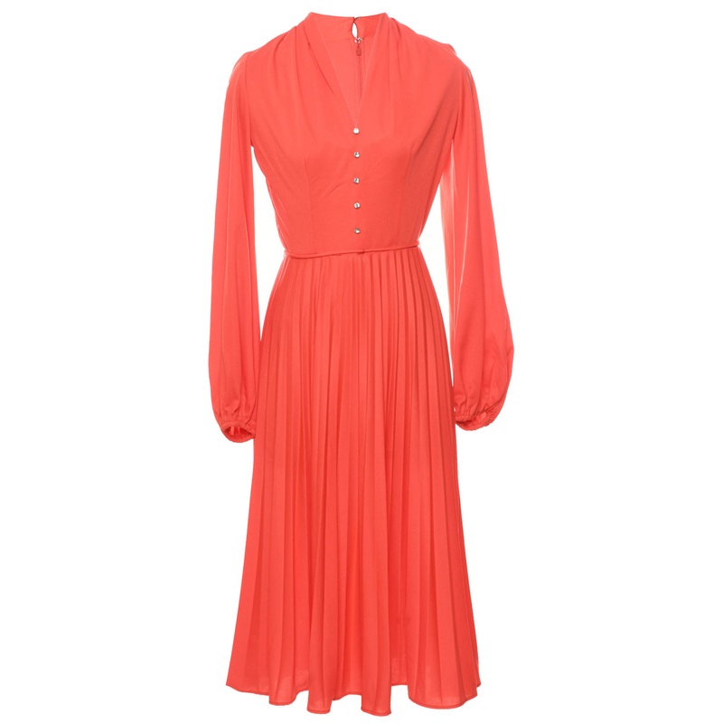1970s Salmon Pink Maxi Dress – S