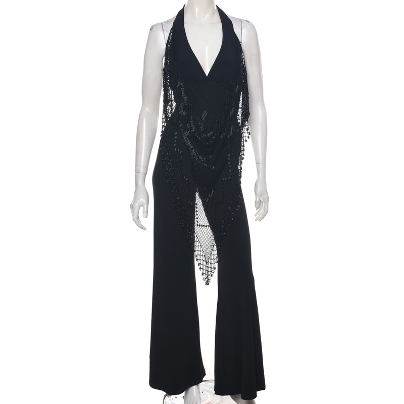 Beaded Black Y2K Jumpsuit – XS