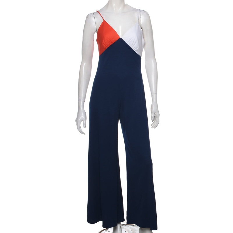 Flared Navy Jumpsuit – S
