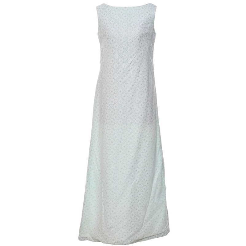 1970s Lurex Thread Pattern Maxi Dress – M