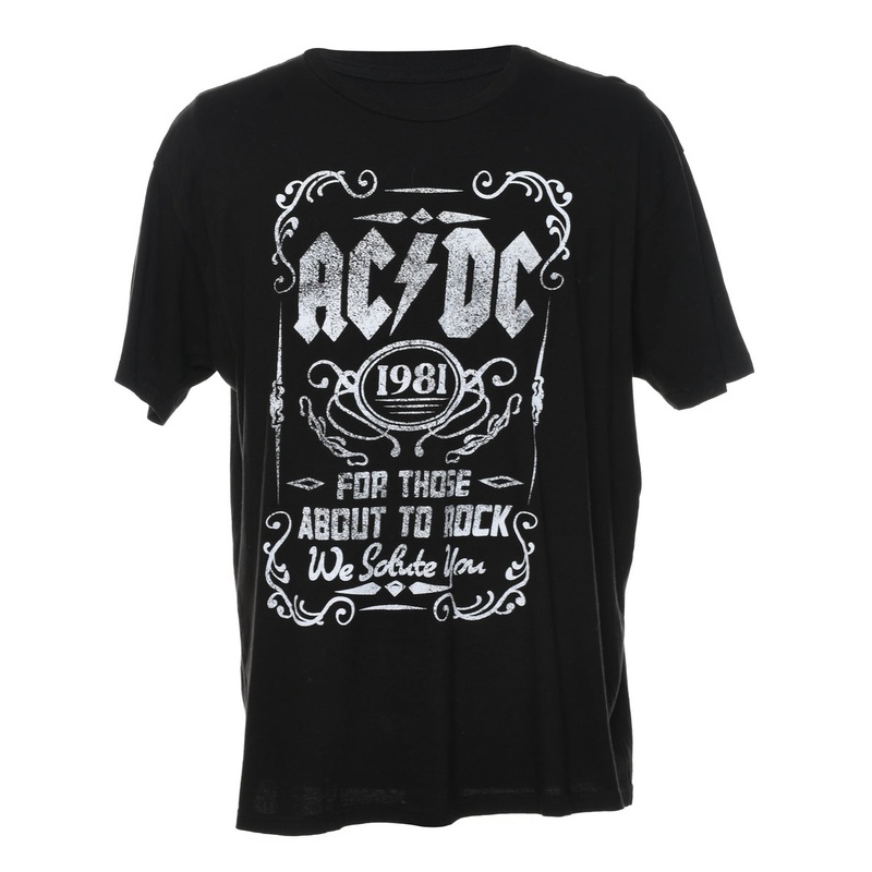 AC/DC Black & Off-White Band T-shirt – XL