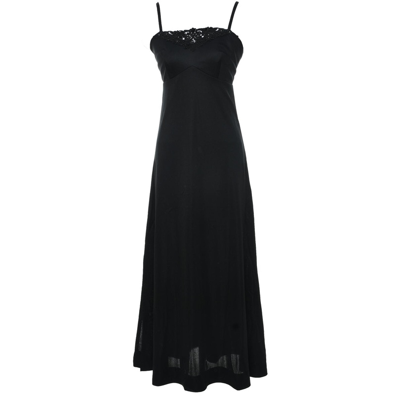 1970s Black Maxi Dress – XS