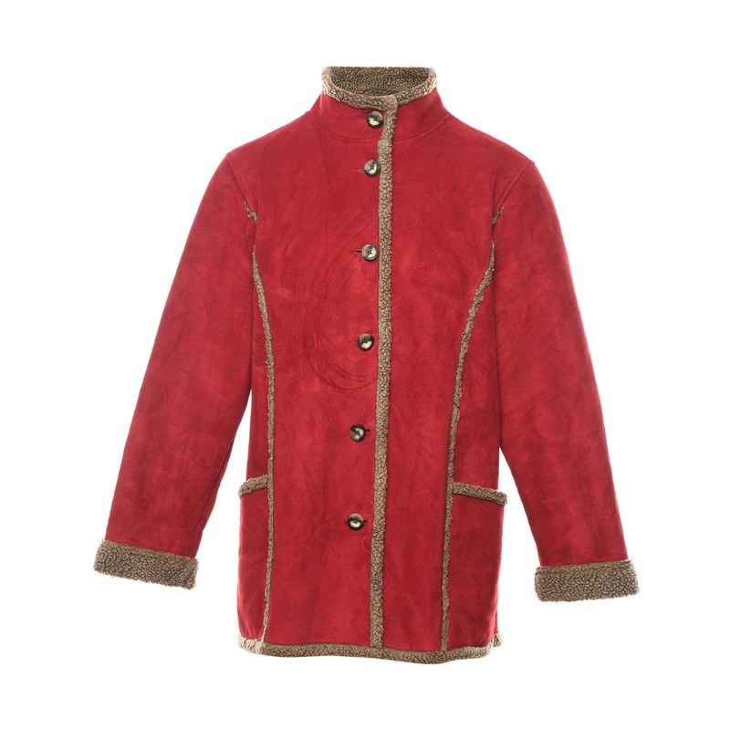 L.L. Bean Maroon & Light Brown Shearling Lined Coat – L
