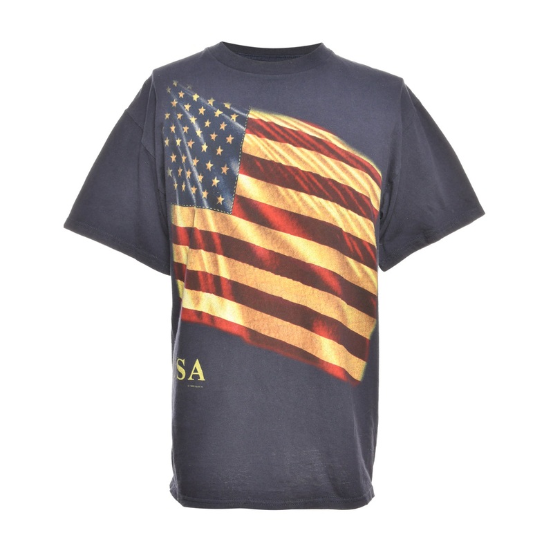 America Flag Design Tultex Printed T-shirt – L