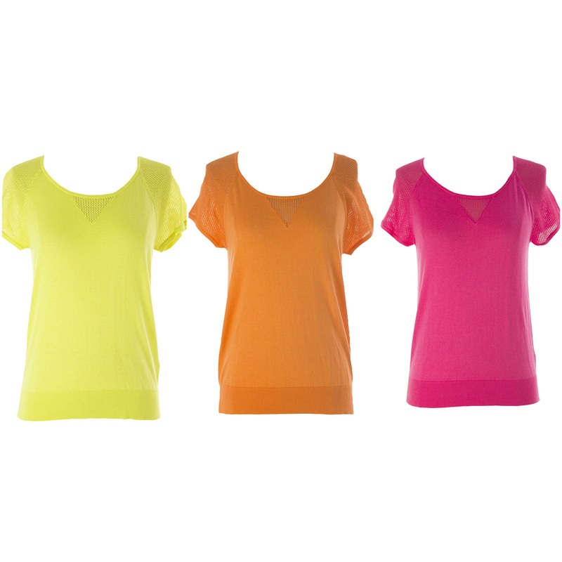 August Silk Women’s Petite Mesh Inset Short Sleeve Sweater NWT $48 Petite Small Kinetic Lime
