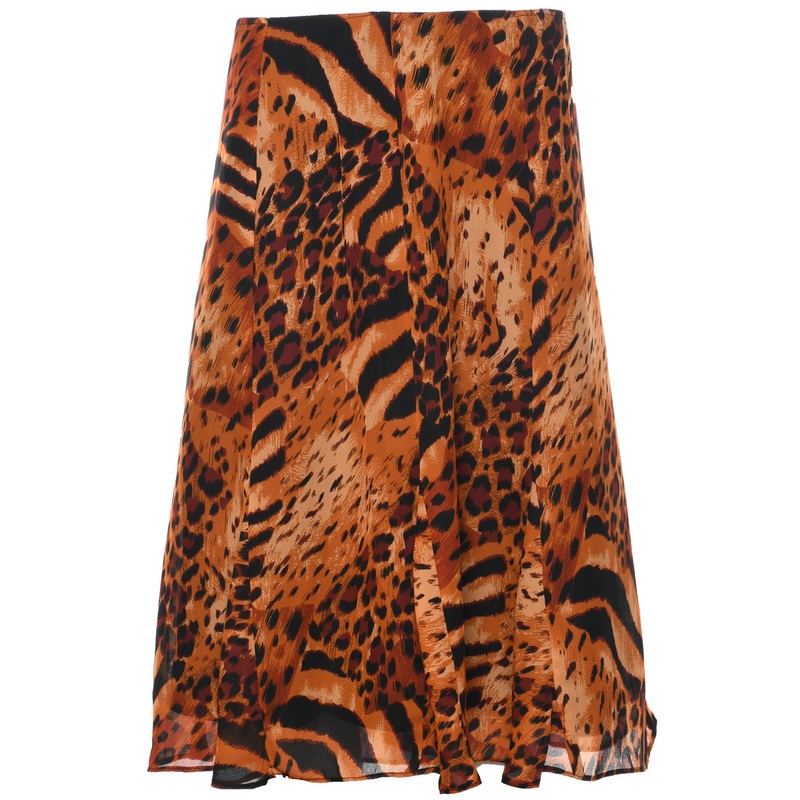 Animal Print Flared Skirt – M