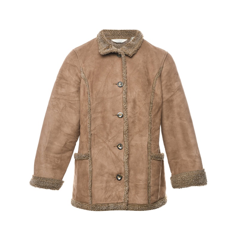 L.L. Bean Light Brown Shearling Lined Coat – M